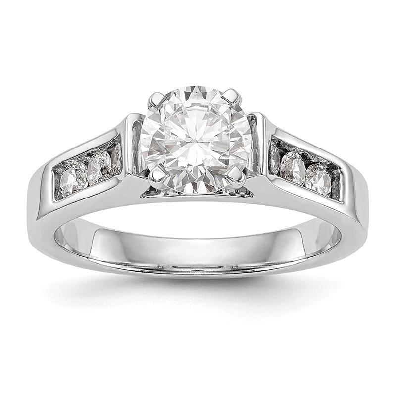 14K White Gold Diamond Peg Set Engagement Ring - Seattle Gold Grillz