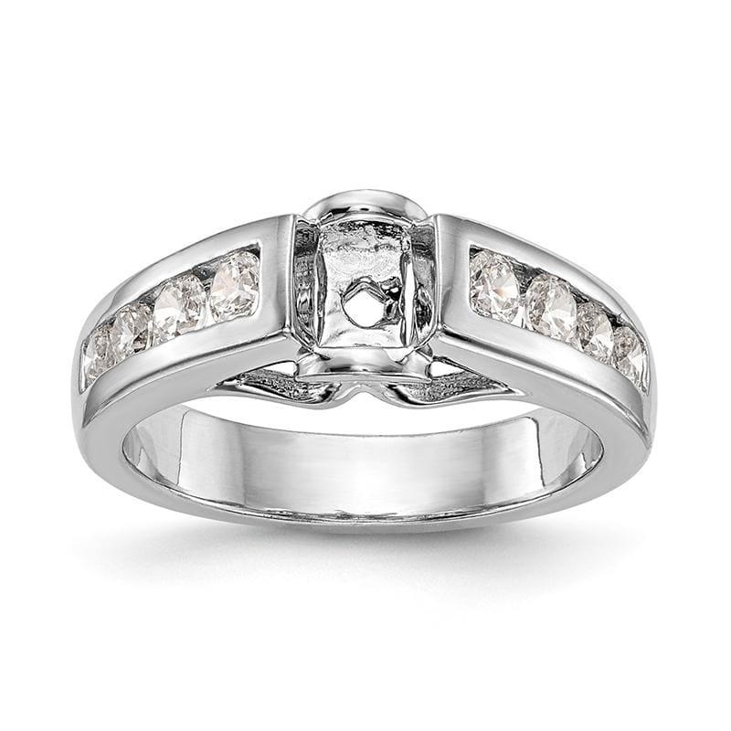 14K White Gold Diamond Peg Set Engagement Ring - Seattle Gold Grillz