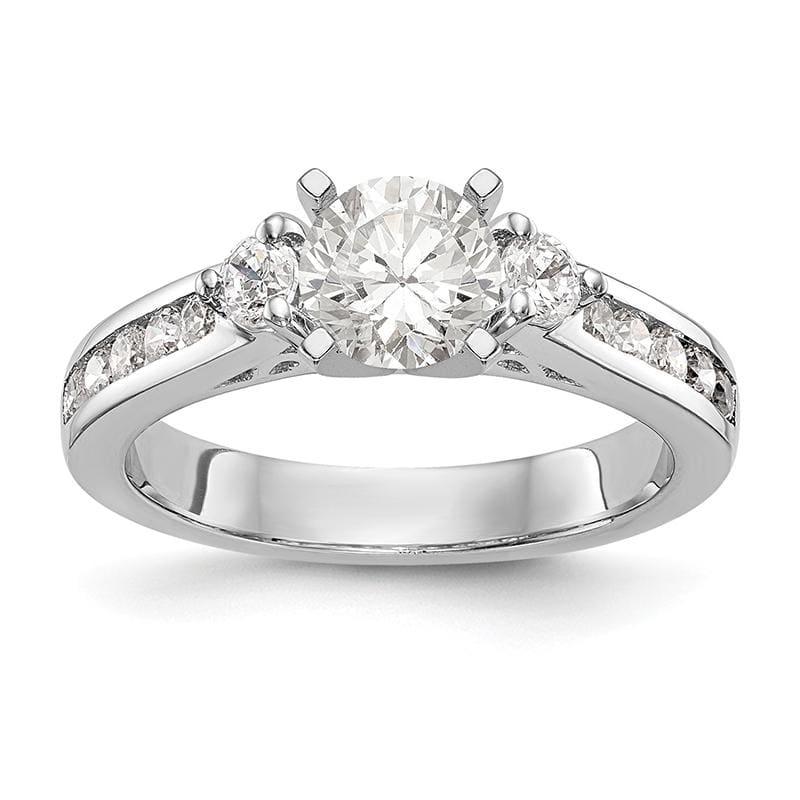 14K White Gold Diamond Peg Set Engagement Ring - Seattle Gold Grillz