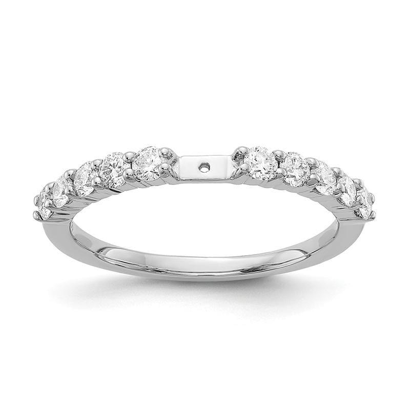 14K White Gold Diamond Peg Set Engagement Ring - Seattle Gold Grillz