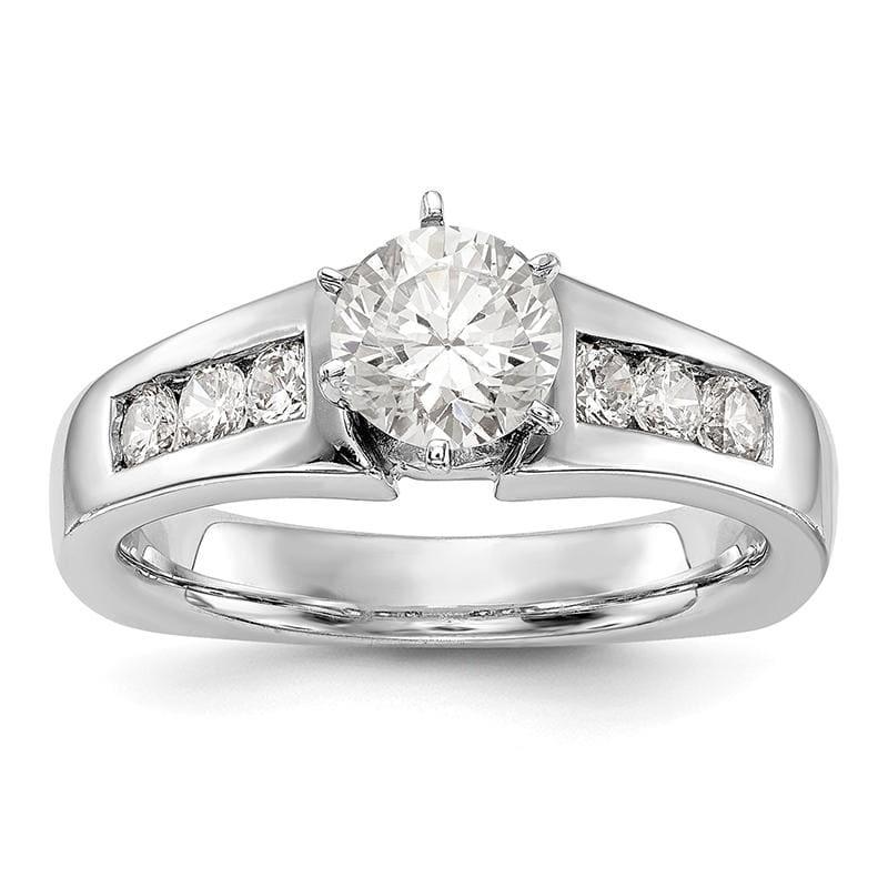 14K White Gold Diamond Peg Set Engagement Ring - Seattle Gold Grillz