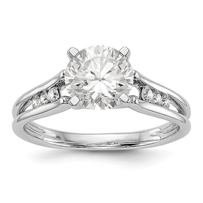 14K White Gold Diamond Peg Set Engagement Ring - Seattle Gold Grillz