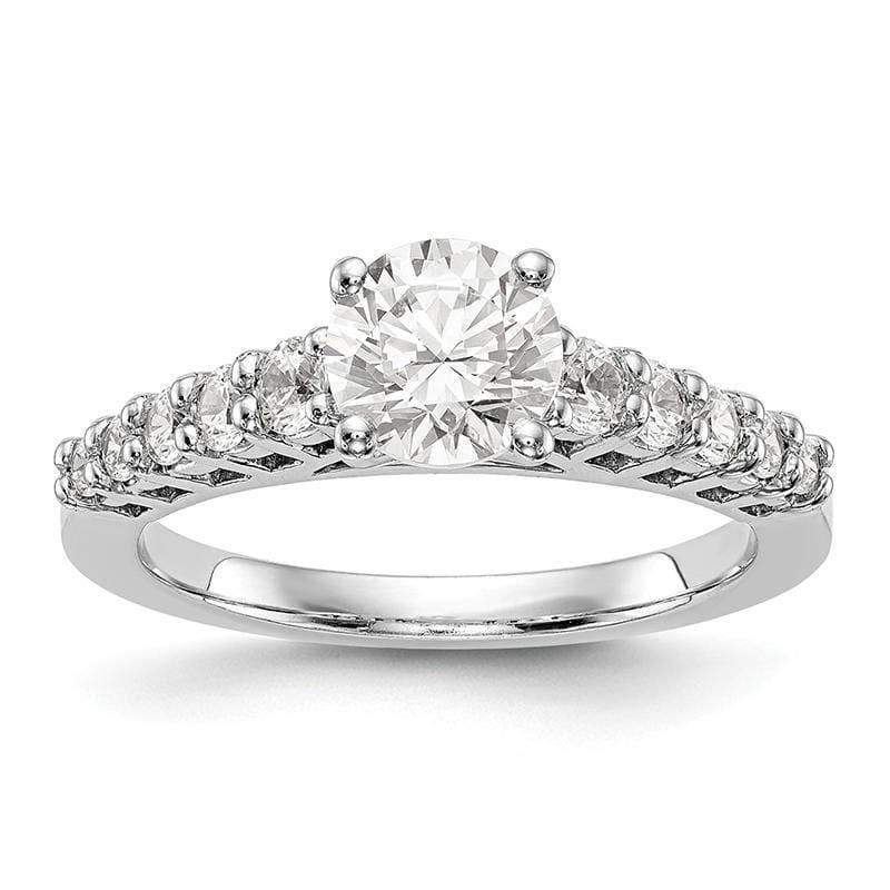 14K White Gold Diamond Peg Set Engagement Ring - Seattle Gold Grillz