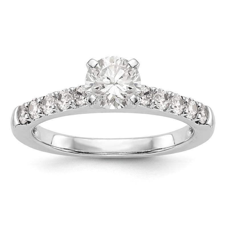 14K White Gold Diamond Peg Set Engagement Ring - Seattle Gold Grillz