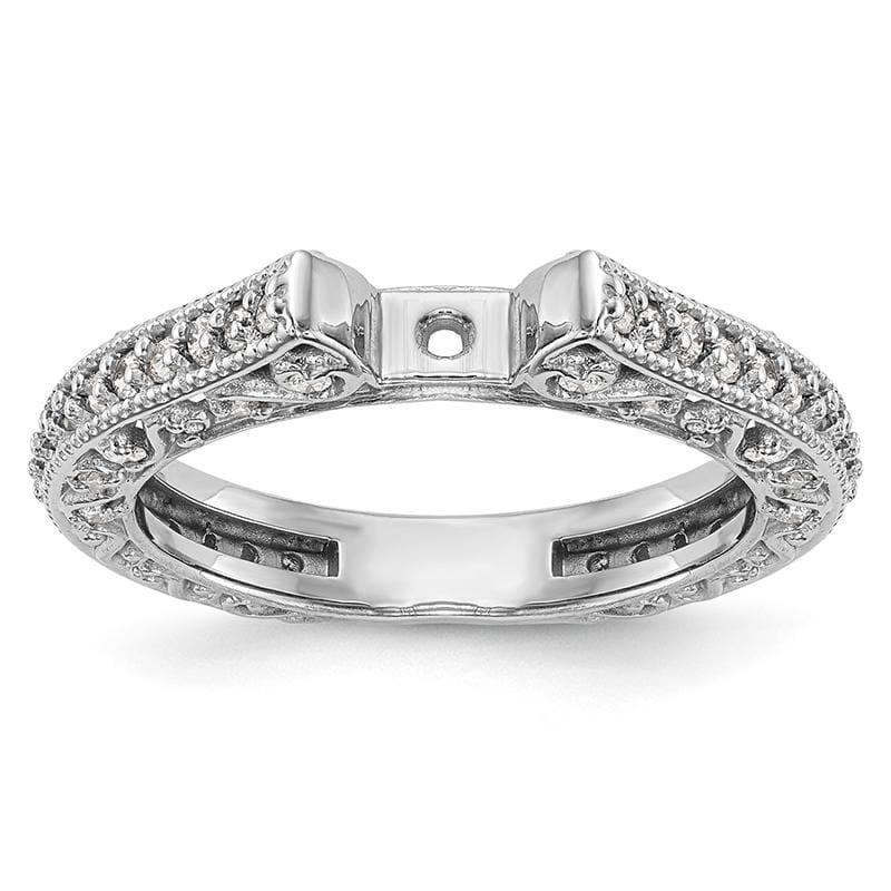 14K White Gold Diamond Peg Set Engagement Ring - Seattle Gold Grillz