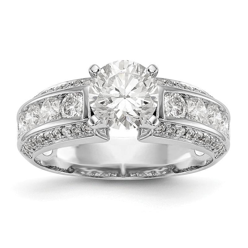 14K White Gold Diamond Peg Set Engagement Ring - Seattle Gold Grillz