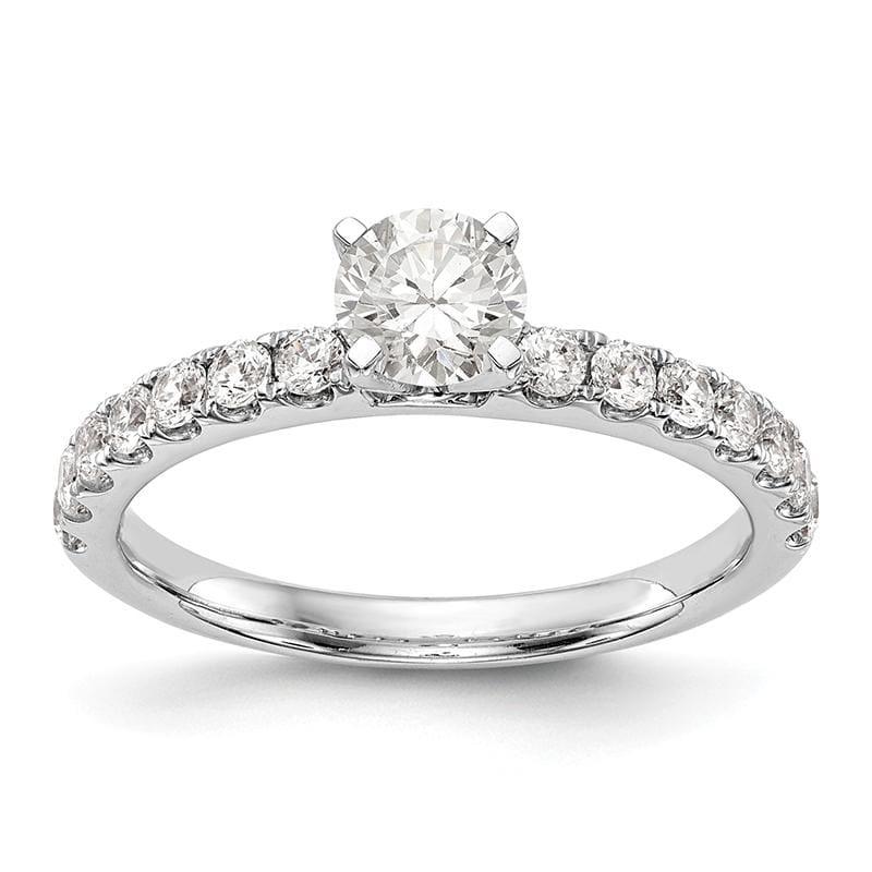 14K White Gold Diamond Peg Set Engagement Ring - Seattle Gold Grillz