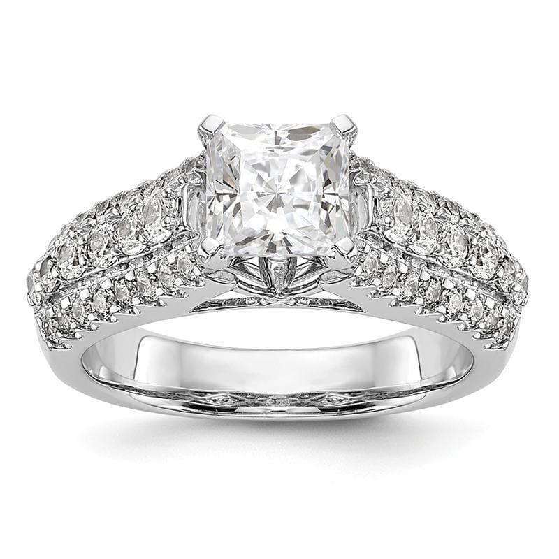 14K White Gold Diamond Peg Set Engagement Ring - Seattle Gold Grillz