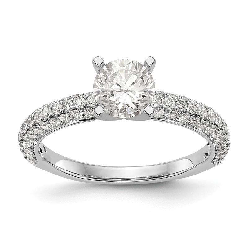 14K White Gold Diamond Peg Set Engagement Ring - Seattle Gold Grillz