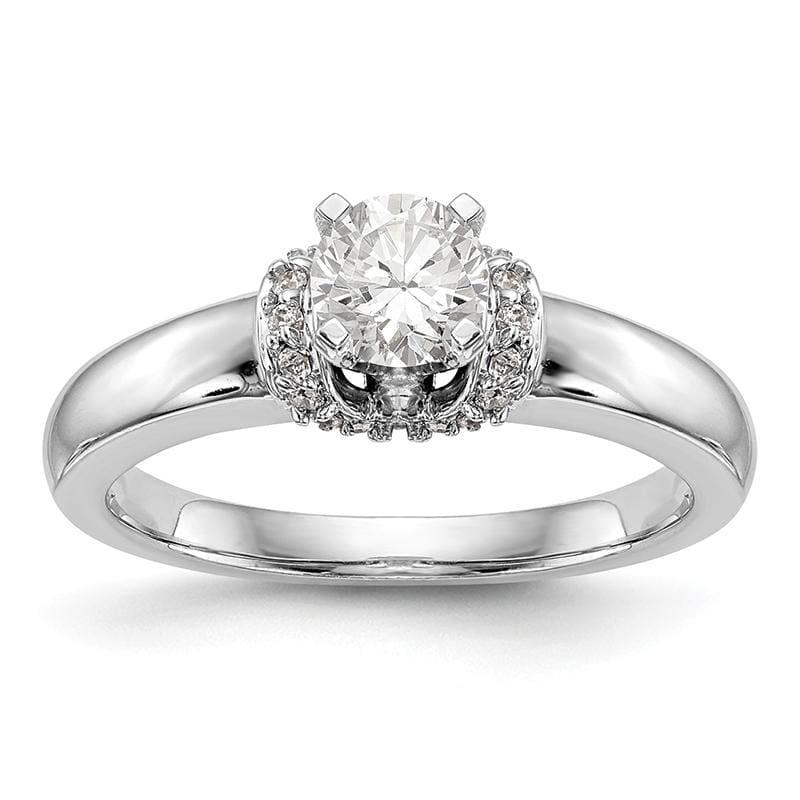 14K White Gold Diamond Peg Set Engagement Ring - Seattle Gold Grillz