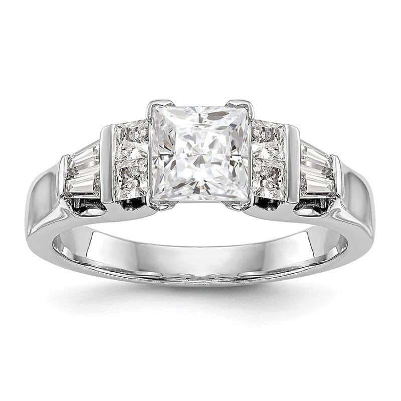 14K White Gold Diamond Peg Set Engagement Ring - Seattle Gold Grillz