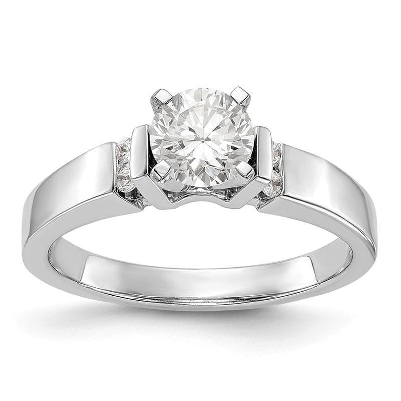 14K White Gold Diamond Peg Set Engagement Ring - Seattle Gold Grillz