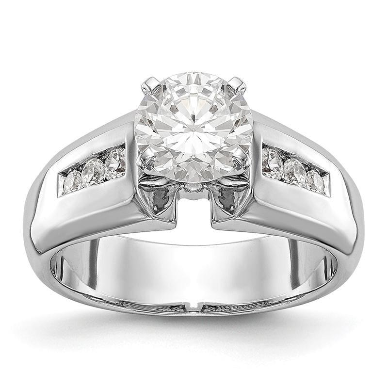 14K White Gold Diamond Peg Set Engagement Ring - Seattle Gold Grillz