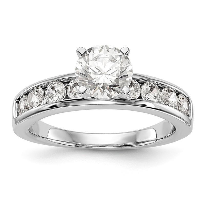 14K White Gold Diamond Peg Set Engagement Ring - Seattle Gold Grillz