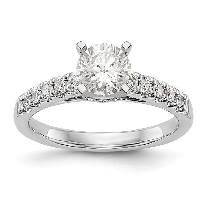 14K White Gold Diamond Peg Set Engagement Ring - Seattle Gold Grillz