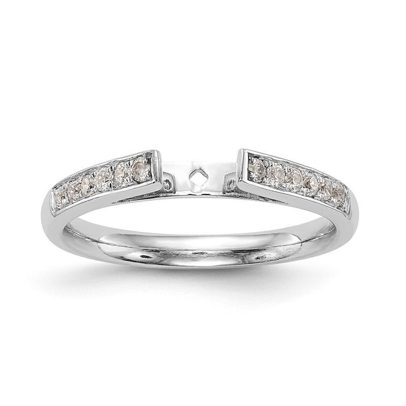 14K White Gold Diamond Peg Set Engagement Ring - Seattle Gold Grillz