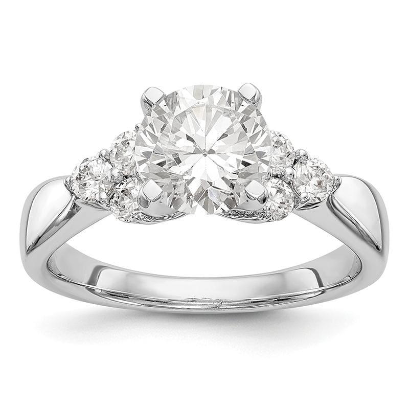 14K White Gold Diamond Peg Set Engagement Ring - Seattle Gold Grillz