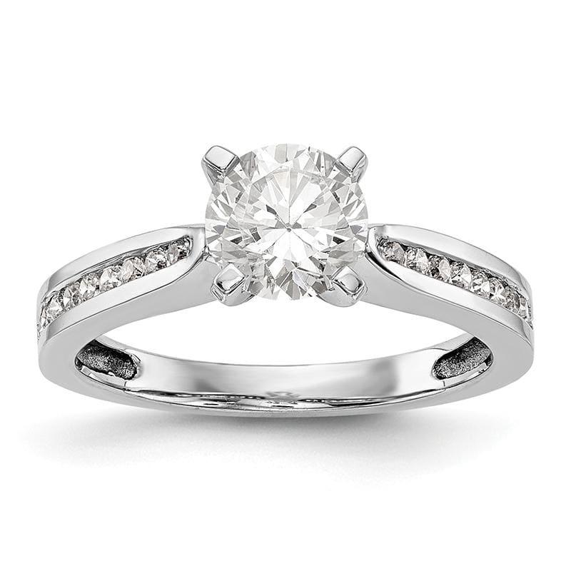 14K White Gold Diamond Peg Set Engagement Ring - Seattle Gold Grillz