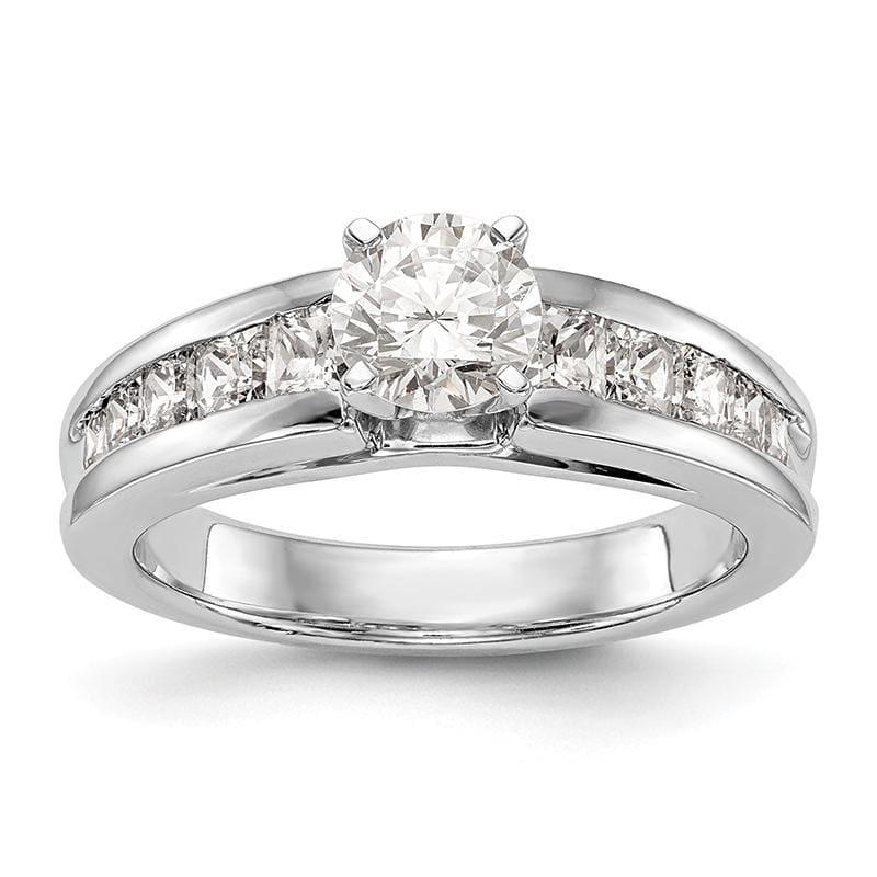 14K White Gold Diamond Peg Set Engagement Ring - Seattle Gold Grillz