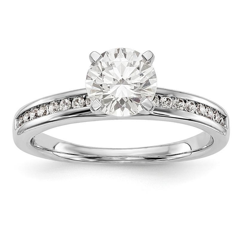 14K White Gold Diamond Peg Set Engagement Ring - Seattle Gold Grillz