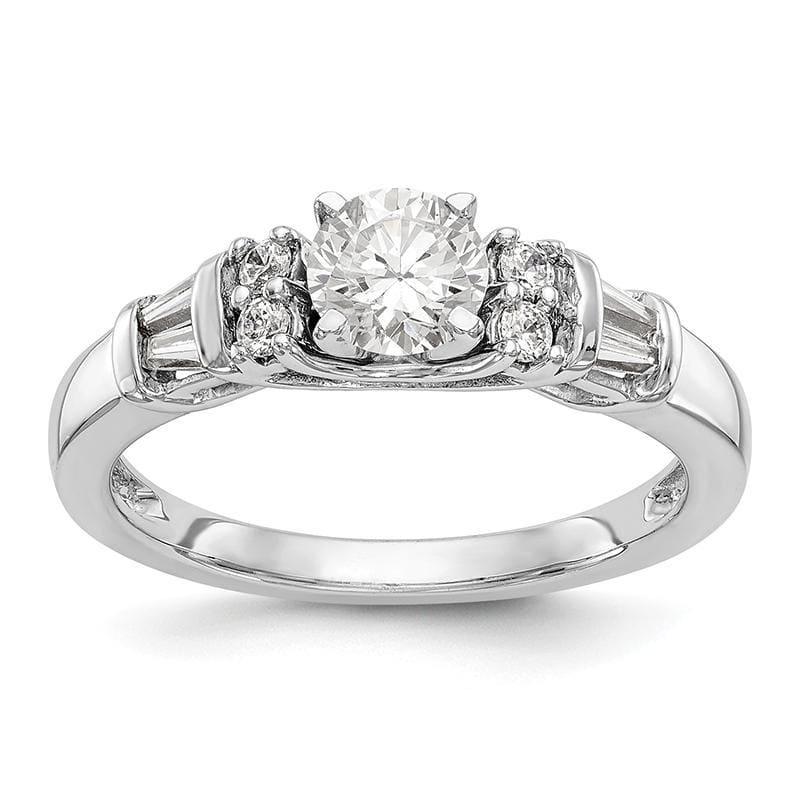 14K White Gold Diamond Peg Set Engagement Ring - Seattle Gold Grillz