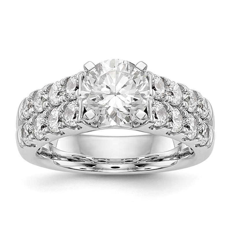 14K White Gold Diamond Peg Set Engagement Ring - Seattle Gold Grillz