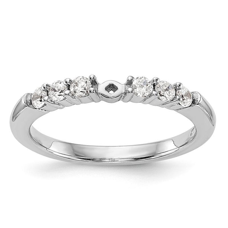 14K White Gold Diamond Peg Set Engagement Ring - Seattle Gold Grillz