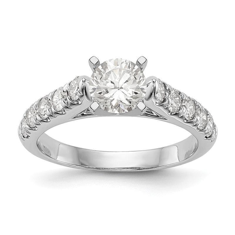 14K White Gold Diamond Peg Set Engagement Ring - Seattle Gold Grillz