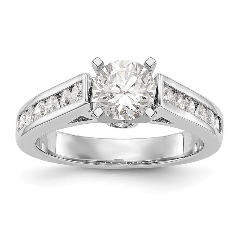 14K White Gold Diamond Peg Set Engagement Ring - Seattle Gold Grillz