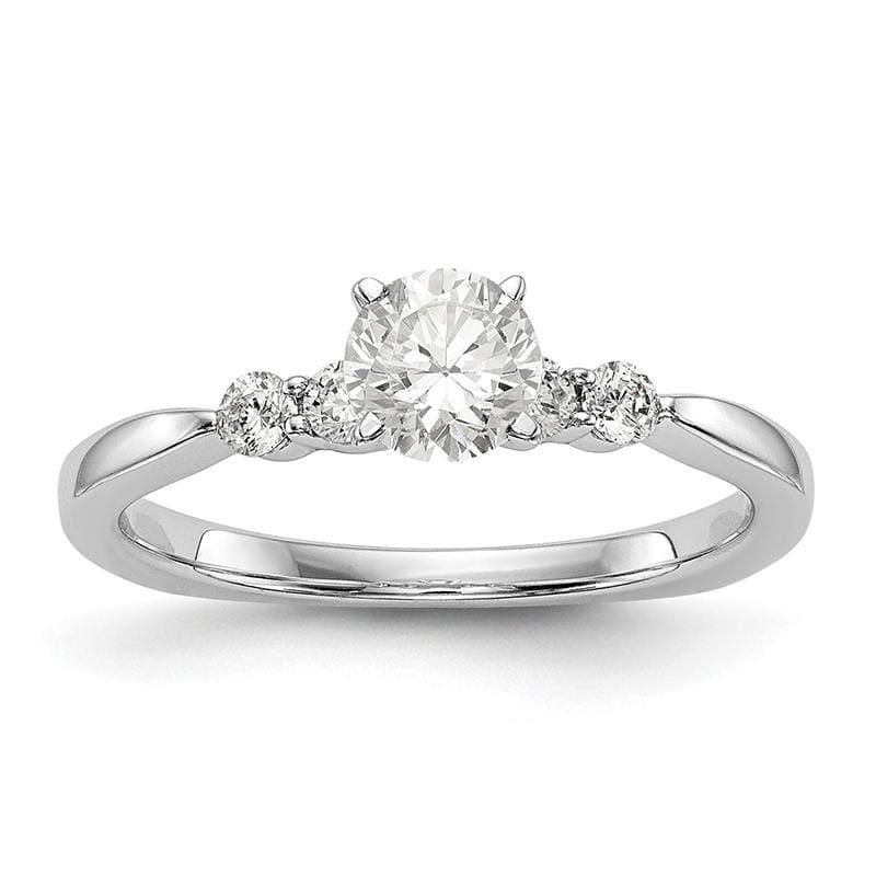 14K White Gold Diamond Peg Set Engagement Ring - Seattle Gold Grillz