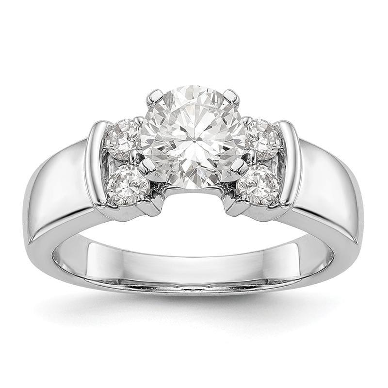 14K White Gold Diamond Peg Set Engagement Ring - Seattle Gold Grillz