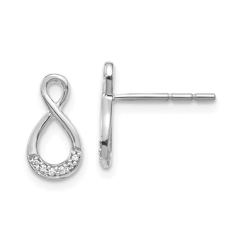 14k White Gold Diamond Post Earrings - Seattle Gold Grillz