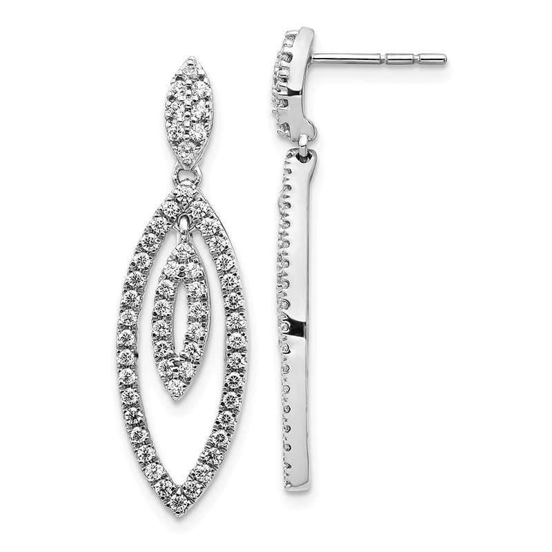 14k White Gold Diamond Post Earrings - Seattle Gold Grillz