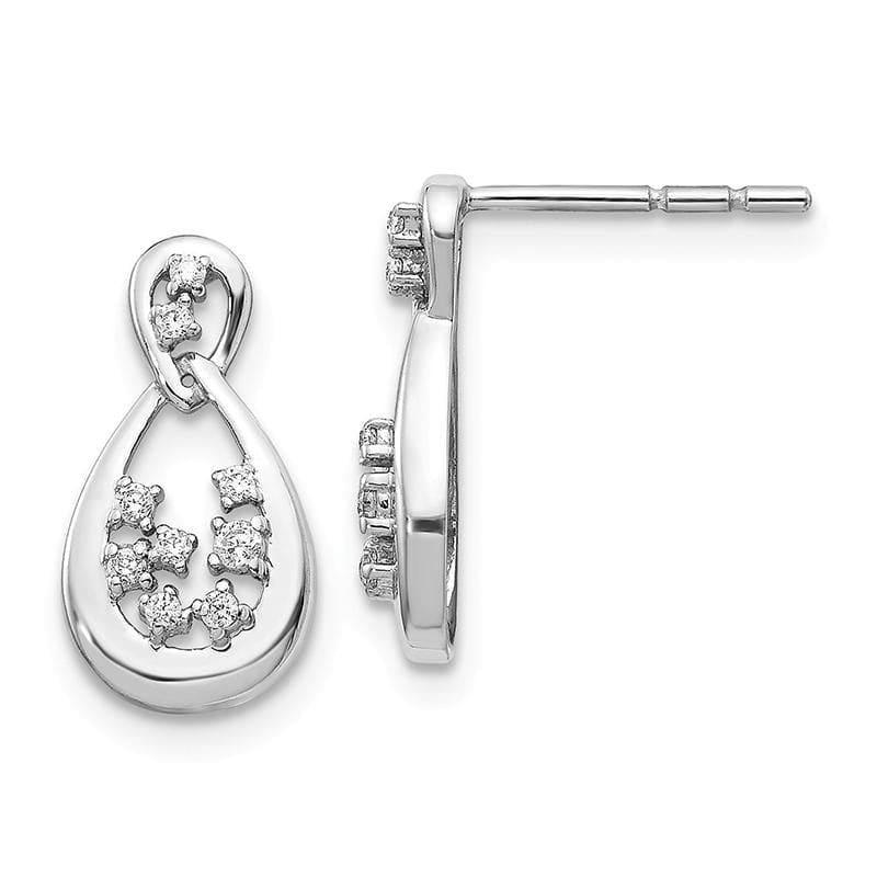 14k White Gold Diamond Post Earrings - Seattle Gold Grillz