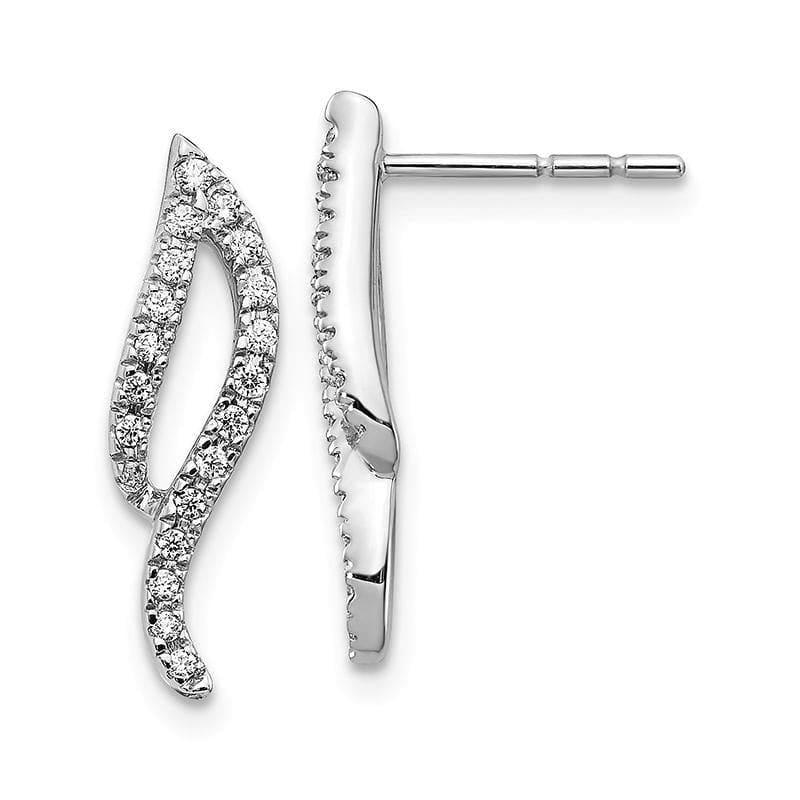14k White Gold Diamond Post Earrings - Seattle Gold Grillz