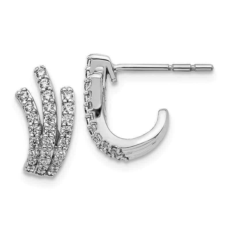 14k White Gold Diamond Post Earrings - Seattle Gold Grillz