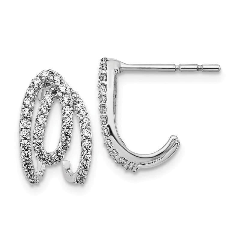 14k White Gold Diamond Post Earrings - Seattle Gold Grillz