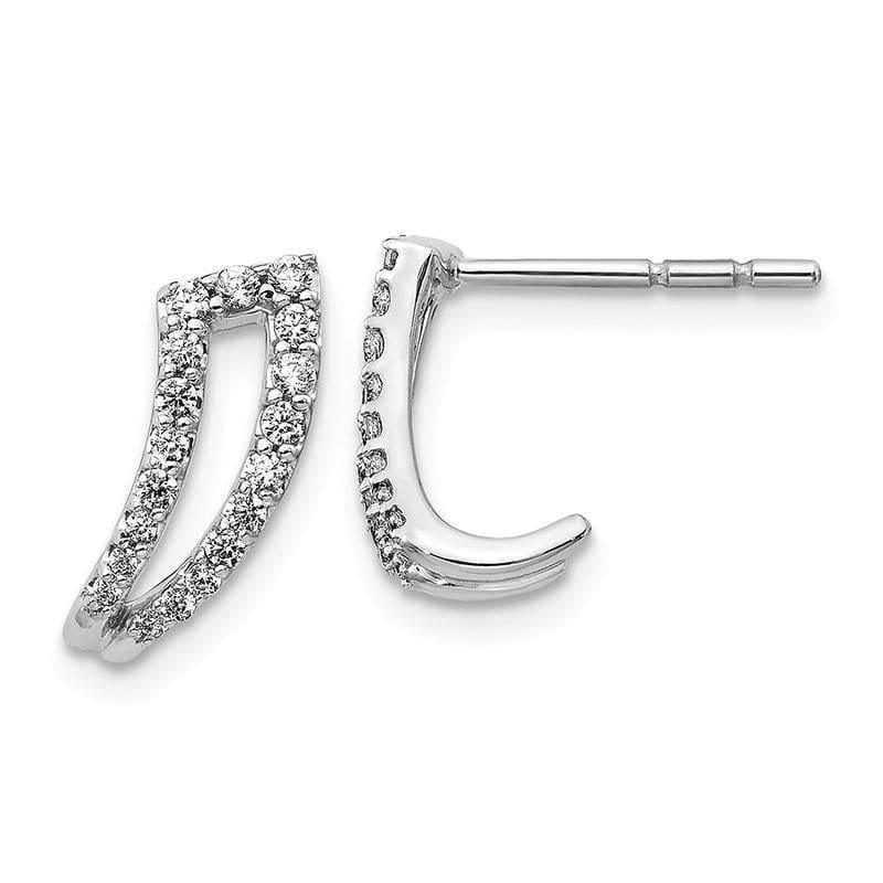 14k White Gold Diamond Post Earrings - Seattle Gold Grillz