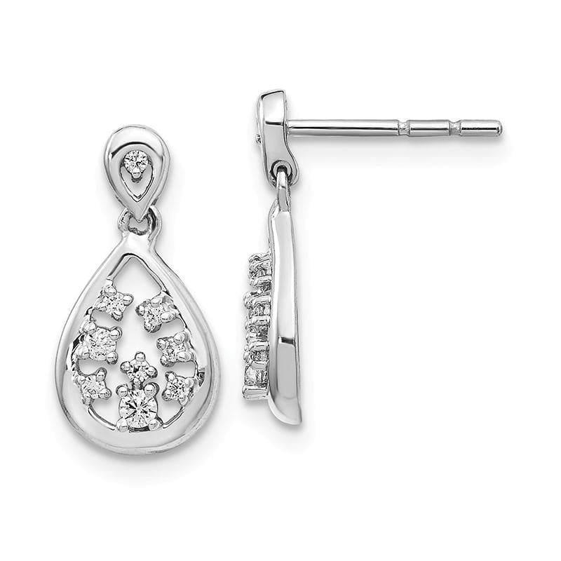 14k White Gold Diamond Post Earrings - Seattle Gold Grillz