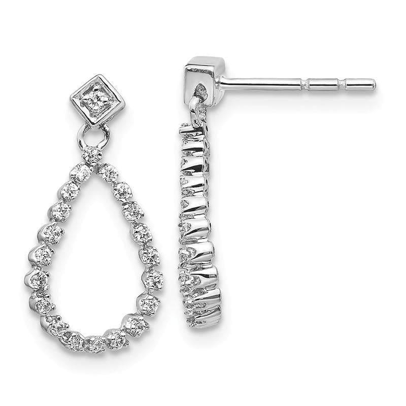 14K White Gold Diamond Post Earrings - Seattle Gold Grillz