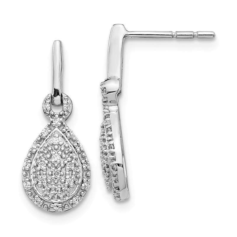 14K White Gold Diamond Post Earrings - Seattle Gold Grillz