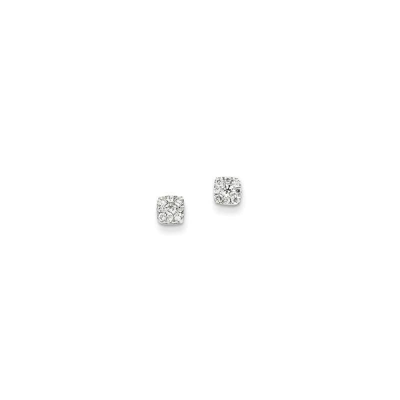 14K White Gold Diamond Post Earrings - Seattle Gold Grillz