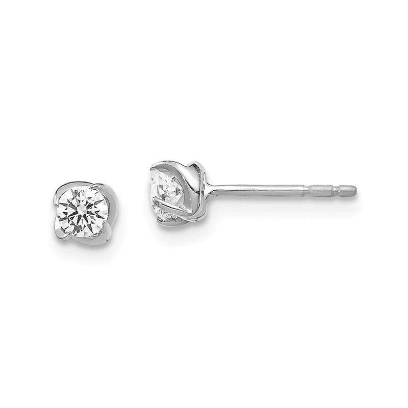 14k White Gold Diamond Post Earrings - Seattle Gold Grillz