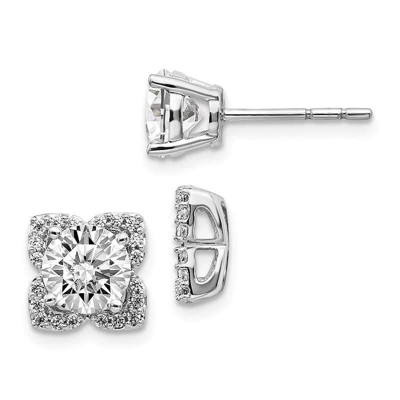 14k White Gold Diamond Semi-mount Earrings - Seattle Gold Grillz