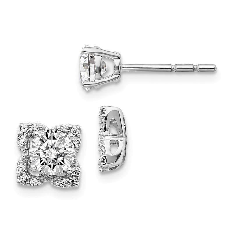 14k White Gold Diamond Semi-mount Earrings - Seattle Gold Grillz