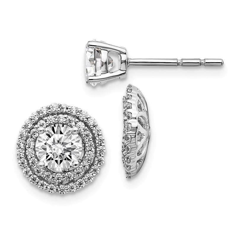 14k White Gold Diamond Semi-mount Earrings - Seattle Gold Grillz