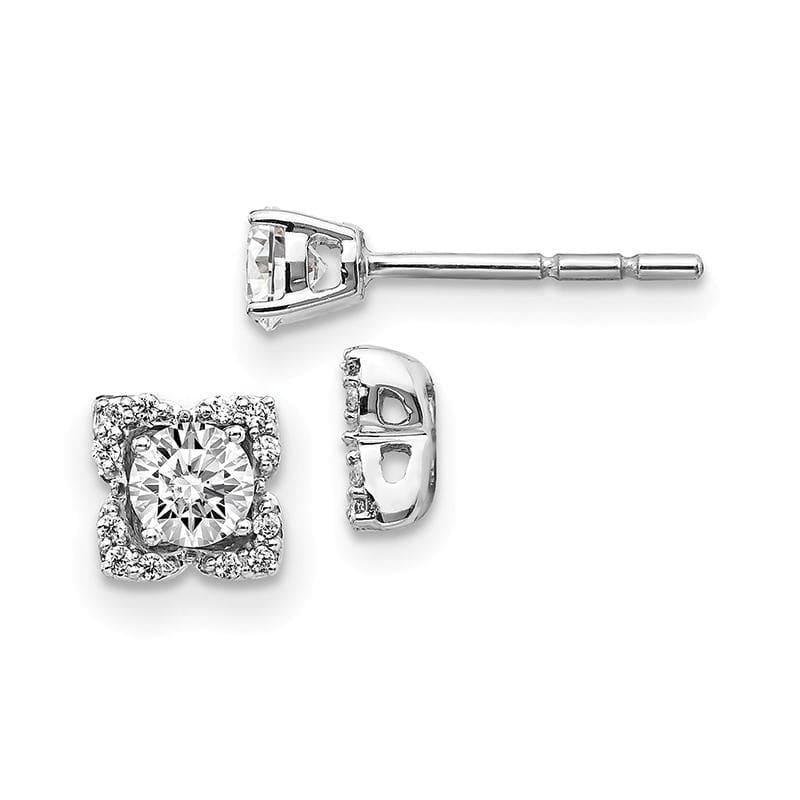 14k White Gold Diamond Semi-mount Earrings - Seattle Gold Grillz