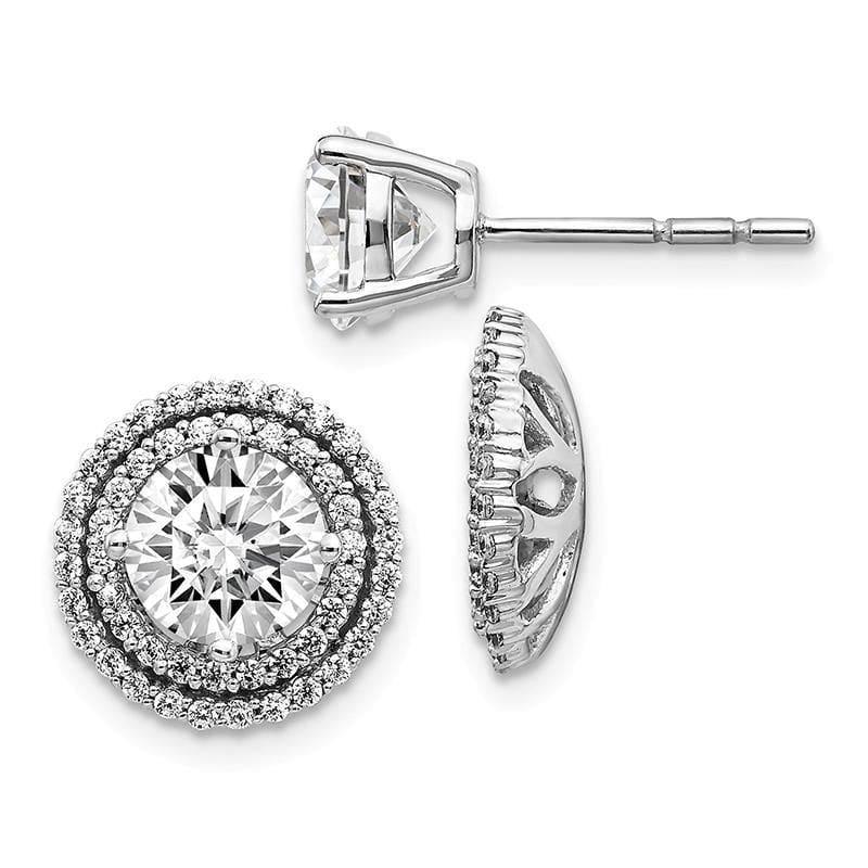 14k White Gold Diamond Semi-mount Earrings - Seattle Gold Grillz