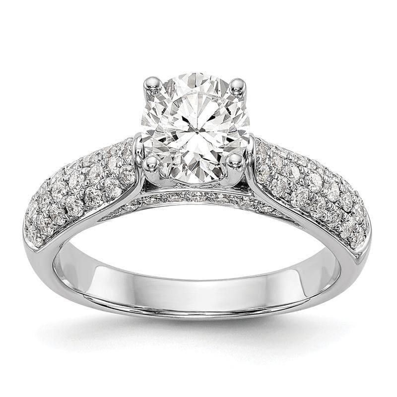 14K White Gold Diamond Semi-Mount Engagement Ring - Seattle Gold Grillz