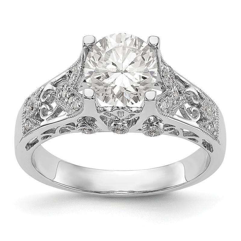 14K White Gold Diamond Semi-Mount Engagement Ring - Seattle Gold Grillz
